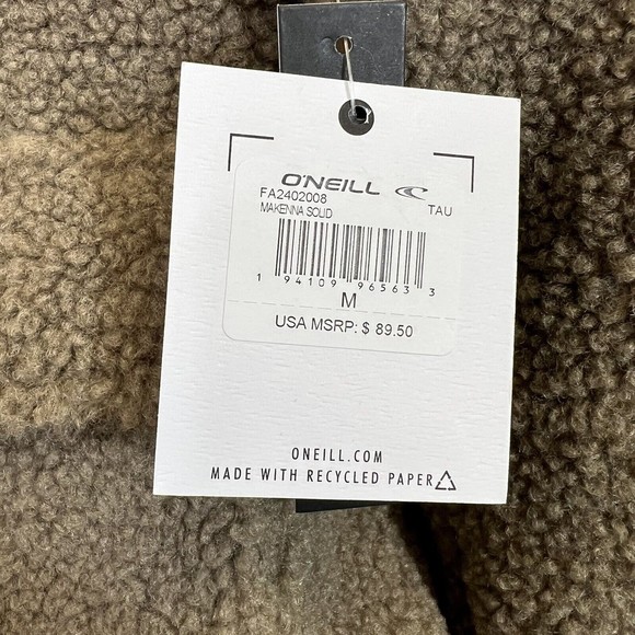 O'Neill Makenna Solid Pile Fleece Jacket Taupe NWT Size Medium - Picture 9 of 13